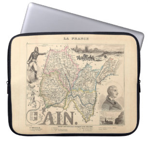Housse Pour Ordinateur Portable Carte Ain Department France 1858 Alexandre Vuillem