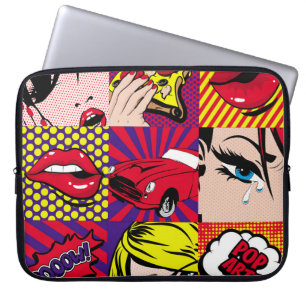 Housse Pour Ordinateur Portable Carte d'art pop Illustration, art, bande dessinée,