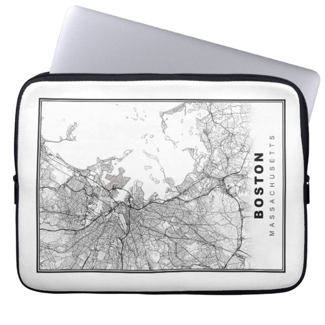 Housse Pour Ordinateur Portable Carte de Boston (Devant)