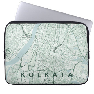 Housse Pour Ordinateur Portable Carte de la ville de Kolkata Inde & Texte personna