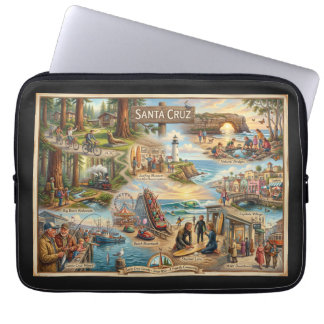 Housse Pour Ordinateur Portable Carte de l'ambiance de Santa Cruz – Impression d'a