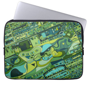 Housse Pour Ordinateur Portable Carte de structure de ville d'Amsterdam