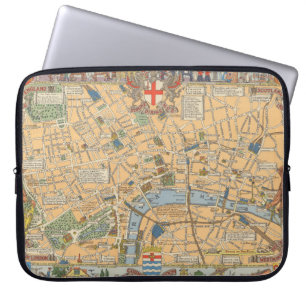 Housse Pour Ordinateur Portable Carte des enfants de Londres, Angleterre