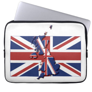 Housse Pour Ordinateur Portable Carte du drapeau de l'UNION JACK britannique Ordin