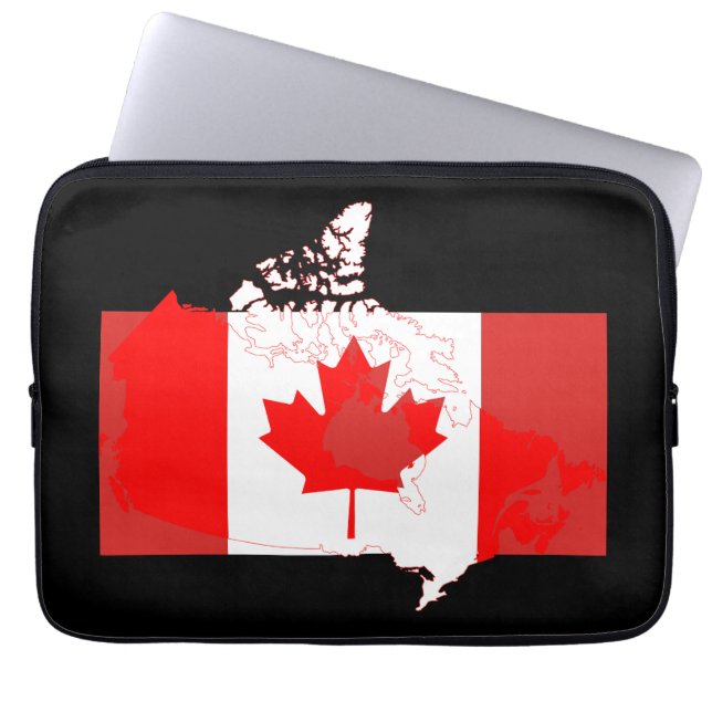Housse Pour Ordinateur Portable Carte du drapeau du CANADA Ordinateur patriotique (Devant)
