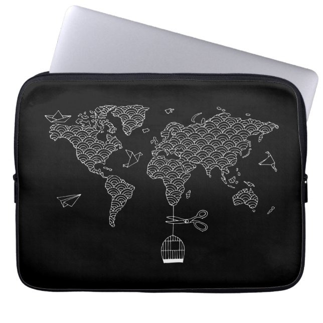 Housse Pour Ordinateur Portable Carte du monde (Devant)