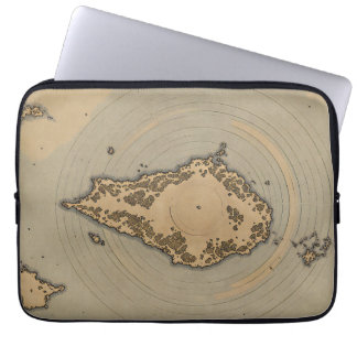 Housse Pour Ordinateur Portable Carte Fantastique Antique de l'Île de Style Vintag