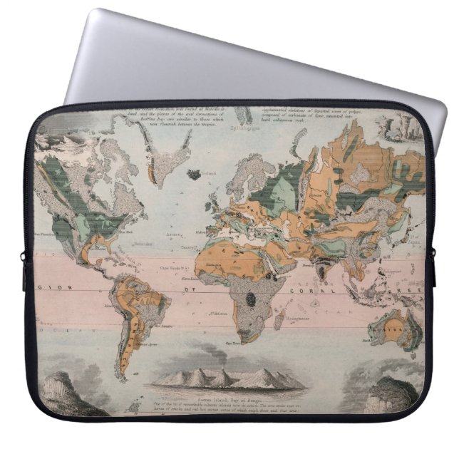 Housse Pour Ordinateur Portable Carte géologique du monde (Devant)
