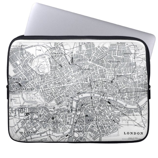 Housse Pour Ordinateur Portable Carte Londres (Devant)