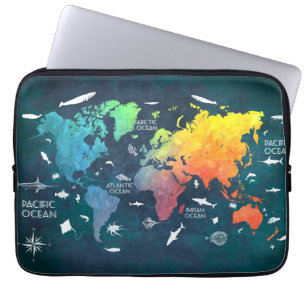 Housse Pour Ordinateur Portable carte mondiale 12