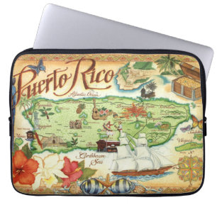 Housse Pour Ordinateur Portable Carte Porto Rico