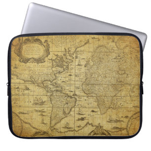 Housse Pour Ordinateur Portable Carte vintage du monde 1635