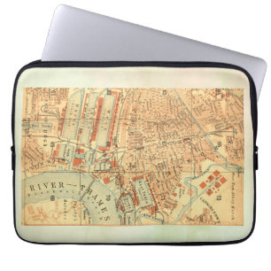 Housse Pour Ordinateur Portable Carte vintage Londres