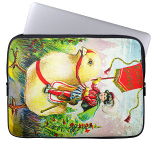 Housse Pour Ordinateur Portable Cartes de Pâques Fantaisistes : Cavalier sur un Po
