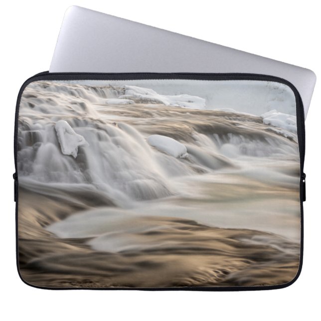 Housse Pour Ordinateur Portable Cascade de Godafoss, hiver, Islande (Devant)