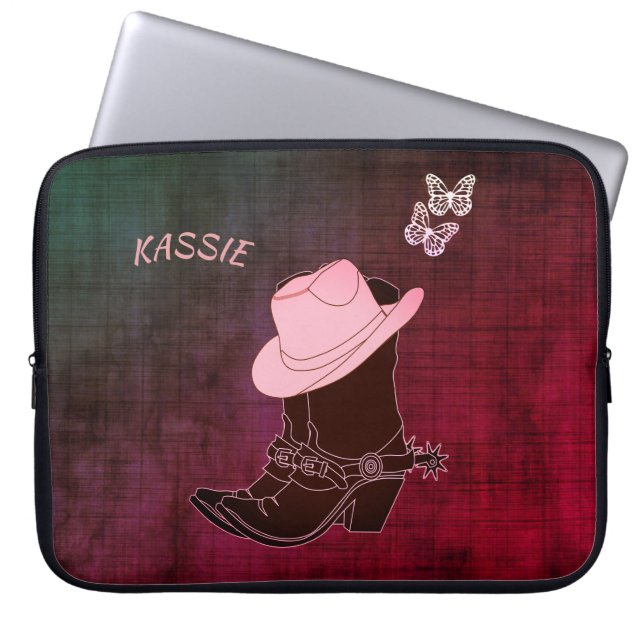 Housse Pour Ordinateur Portable Casquette Butterfly Burgundy Personnalisé (Devant)