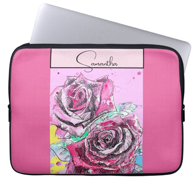 Housse Pour Ordinateur Portable Casquette couleur rose rouge Rose rose iPad Smart (Devant)