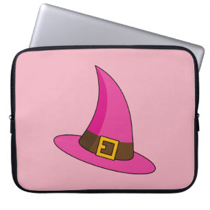 Housse Pour Ordinateur Portable Casquette de sorcière rose