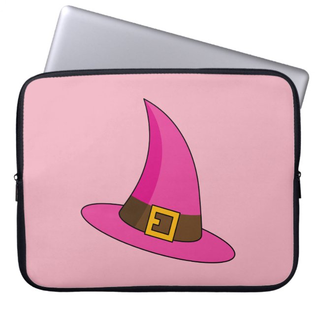 Housse Pour Ordinateur Portable Casquette de sorcière rose (Devant)