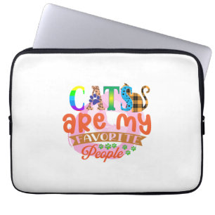 Housse Pour Ordinateur Portable Cat Art Les Chats Sont Mes Gens Préférés