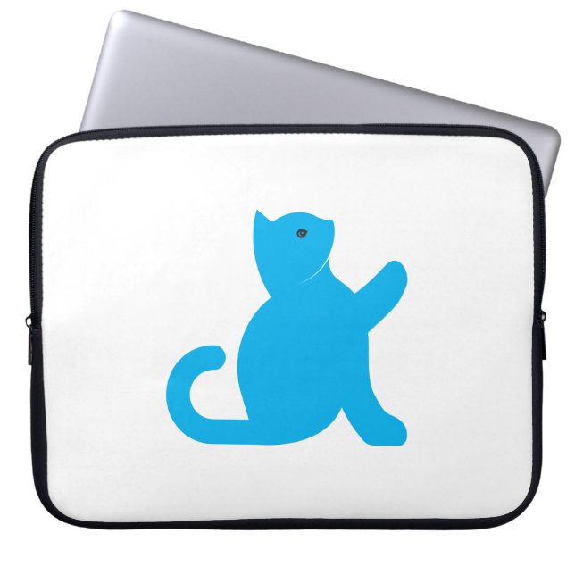 Housse Pour Ordinateur Portable Cat dit bonjour (Devant)