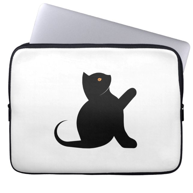 Housse Pour Ordinateur Portable Cat dit bonjour (Devant)