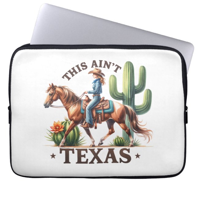 Housse Pour Ordinateur Portable Ce Cheval Cowgirl n'est pas Texas (Devant)