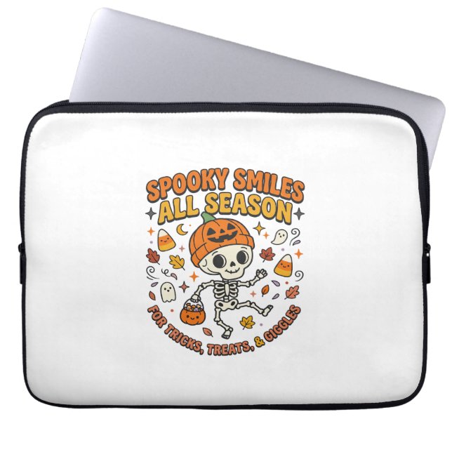 Housse Pour Ordinateur Portable Célébration de squelette cosy Halloween (Devant)