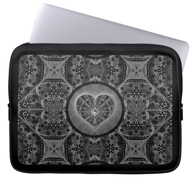 Housse Pour Ordinateur Portable Céramique noir (Devant)
