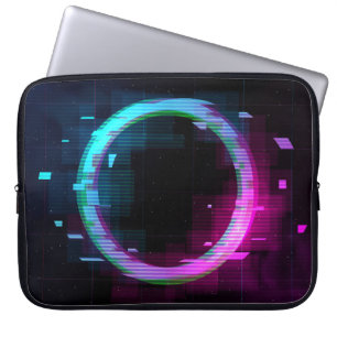 Housse Pour Ordinateur Portable Cercle de jachère à ondes vapeur Synthwave avec b