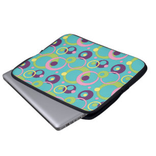 Housse pour ordinateur portable Cercles bleus funk