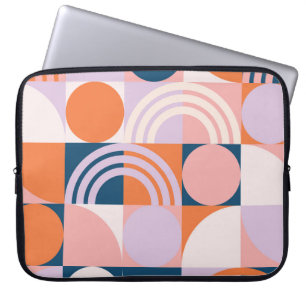 Housse Pour Ordinateur Portable Cercles du milieu du siècle : Motif géométrique