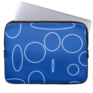 Housse Pour Ordinateur Portable Cercles et boucles sur bleu