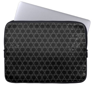 Housse Pour Ordinateur Portable Cercles noirs blancs Points Ordinateur portable Ma