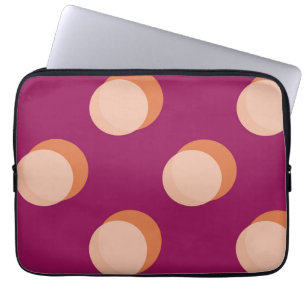 Housse Pour Ordinateur Portable Cercles Rétro et Motif Gras Ombres Violet