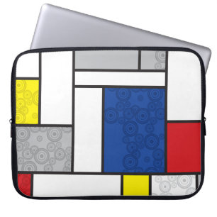 Housse Pour Ordinateur Portable Cercles Rétro Mondrian Art Mod Minimaliste De Stij