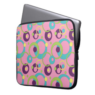 Housse pour ordinateur portable Cercles roses funk