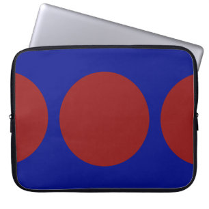 Housse Pour Ordinateur Portable Cercles rouges en bleu