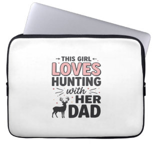 Housse Pour Ordinateur Portable Cette fille adore chasser avec son papa design vin