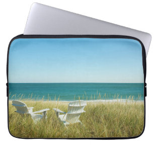 Housse Pour Ordinateur Portable Chaises d'Adirondack dans les dunes