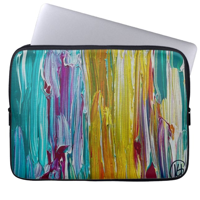 Housse Pour Ordinateur Portable Champ de fleurs peigné Art (Devant)