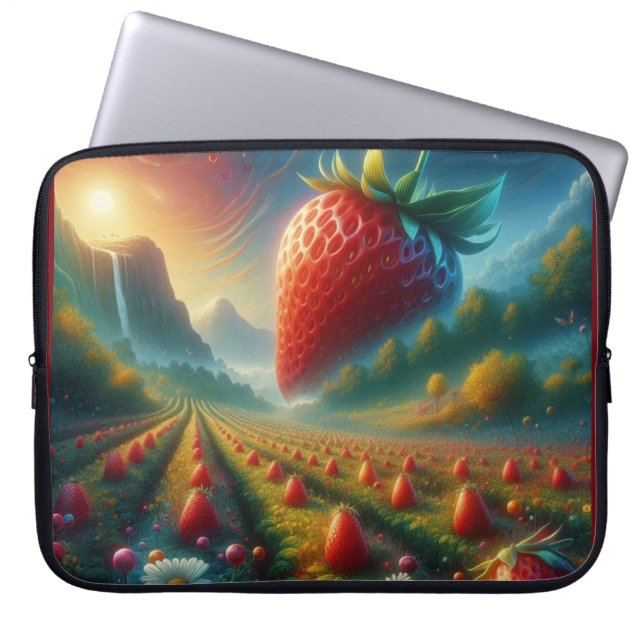Housse Pour Ordinateur Portable Champ de fraises de rêves (Devant)
