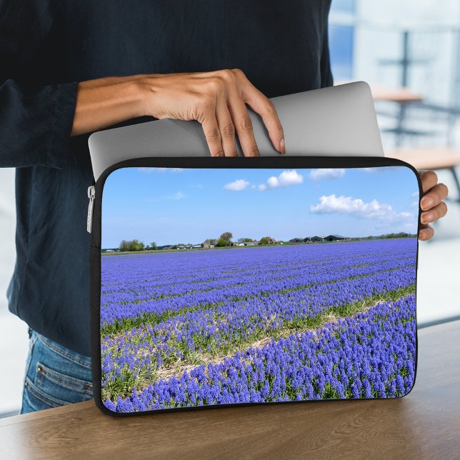 Housse Pour Ordinateur Portable Champ de Hyacinthes (Créateur téléchargé)