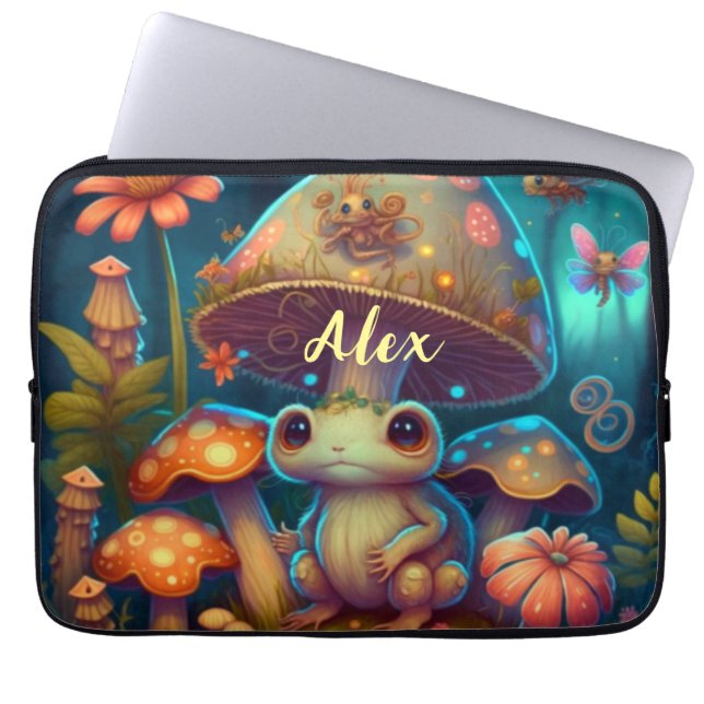 Housse Pour Ordinateur Portable Champignons de grenouille mignon magiques (Devant)