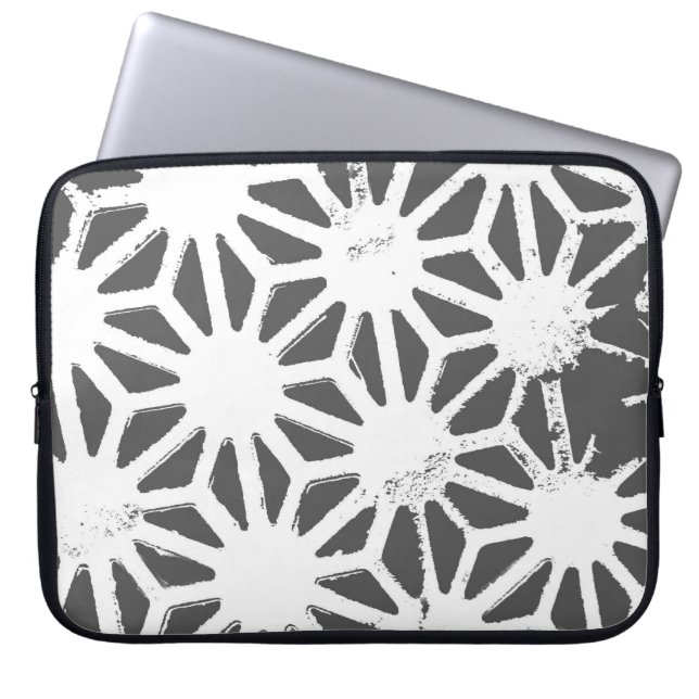 Housse Pour Ordinateur Portable Charcoal gray geometric pattern (Devant)