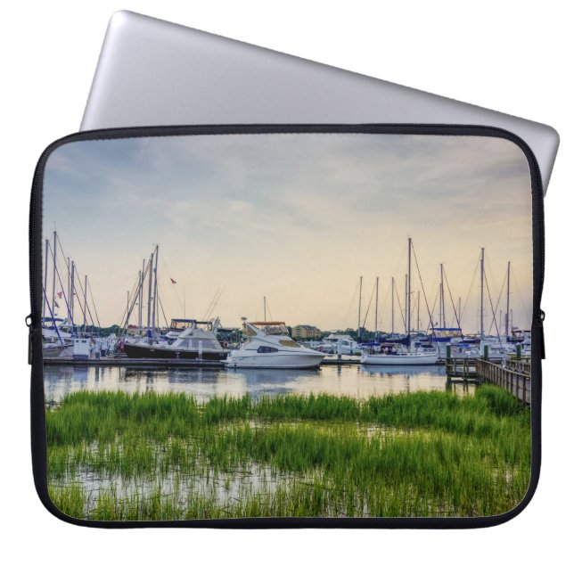 Housse Pour Ordinateur Portable Charleston Harbour Boats Sunset (Devant)