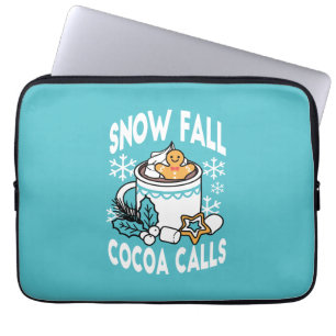 Housse Pour Ordinateur Portable Charme d'hiver et cacao chaud - Appels de cacao d'