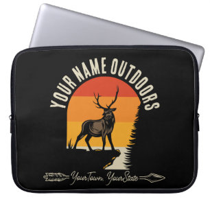 Housse Pour Ordinateur Portable Chasse AJOUTER LE NOM À L'Extérieur Deer Elk Wilde