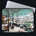 Housse Pour Ordinateur Portable Chasseurs dans le paysage de neige Pieter Bruegel<br><div class="desc">Manche pour ordinateur portable avec Pieter Bruegel,  la peinture huile sur bois de l’Ancien Les chasseurs dans la neige (1565). Un village drapé de neige accueille un groupe de chasseurs et de chiens. Les villageois patinent sur les lacs glacés. Un joyeux cadeau de Noël !</div>