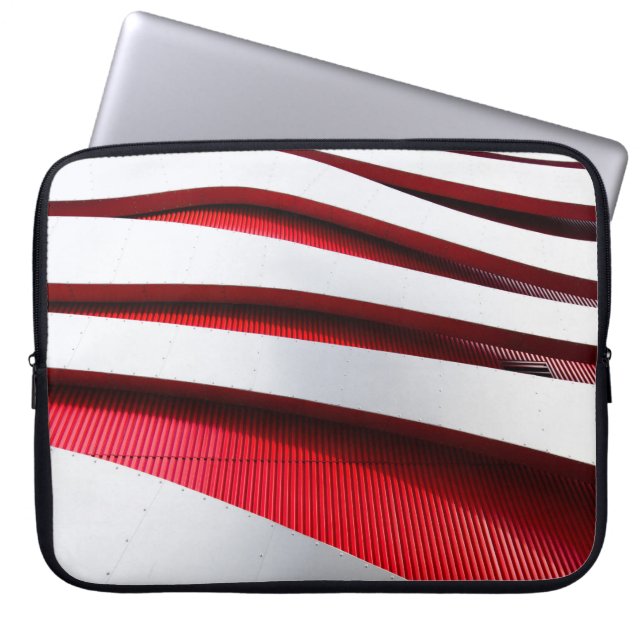 HOUSSE POUR ORDINATEUR PORTABLE CHÂSSIS DE MÉTAL BLANC ET ROUGE (Devant)
